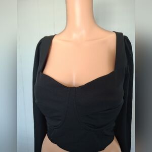 Rebdolls Black Long Sleeve Women's Top Size 1X